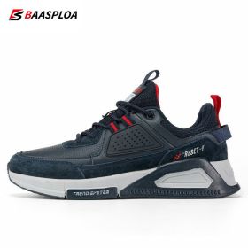 Baasploa Men Casual Waterproof Running Shoes Fashion Leather Skateboard Shoes Non-slip Wear-resistant Male Sport Shoes 2022 New (Color: 113511-SL, size: 44)