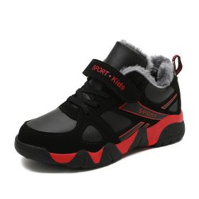 Boys Sneakers Winter Shoes Kids Cotton Shoes Fashion Fur Warm Outdoor Trainer Kids Running Shoes Children Sport Shoe Boots Tenis (Color: red shoes kids, size: 6)