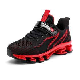 Kids Sport Shoes Boys Running Shoes Children Breathable Mesh Shoes For Girls Sneakers Outdoor Antislip Footwear Tenis Infantil (Color: Red kids shoes, size: 13)