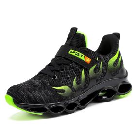 Kids Sport Shoes Boys Running Shoes Children Breathable Mesh Shoes For Girls Sneakers Outdoor Antislip Footwear Tenis Infantil (Color: green sport shoes, size: 4)