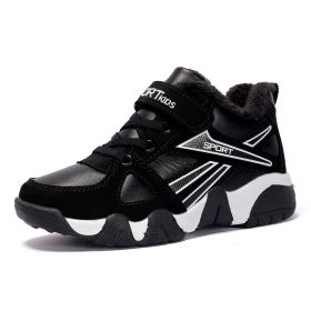 Boys Sneakers Winter Shoes Kids Cotton Shoes Fashion Fur Warm Outdoor Trainer Kids Running Shoes Children Sport Shoe Boots Tenis (Color: white winter shoes, size: 6)