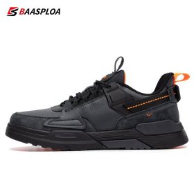 Baasploa Leather Men's Casual Sneaker Anti-Slip Shock Absorption Running Sneaker Lightweight Waterproof Male Shoes 2022 New (Color: 123102-SH, size: 41)