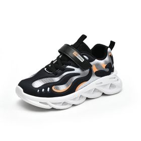 Big Children Running Shoes For Boys Casual Sneakers Spring Autumn Breathable Shoes Kids Sport Shoes Light Outdoor Tenis Shoes (Color: Black, size: 3)