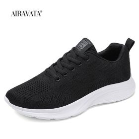Women Casual Tennis Shoes Breathable Mesh Female Running Shoes Outdoor Sneakers Thick Bottom Platforms (Color: Black, size: 35)