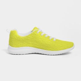 Men's Athletic Sneakers, Yellow Low Top Canvas Running Shoes - 01DO7O (Color: YELLOW, size: 7.5)