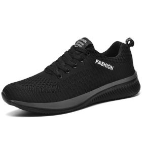 2022 New Summer Men Shoes Mesh Breathable Male Running Shoes Comfortable Fashion Lightweight Moccasins Couple Sneakers Size35-48 (Color: Black gray, size: 42)